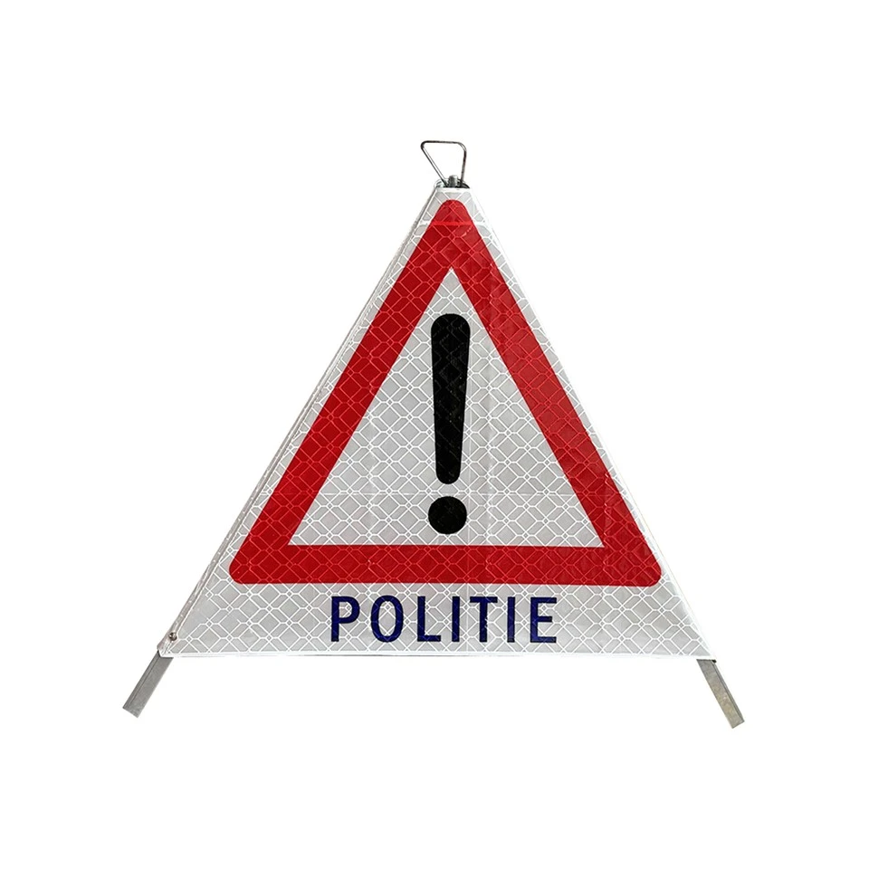 שלט Politie של חצובה מפגע רפלקטיבי