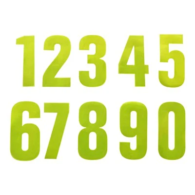 מדבקה רפלקטיבית צהובה 17 ס"מ גלגל פח מספר 0-9